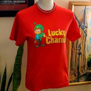 Lucky Charms Raver Style Fitted Red T-Shirt Y2K
